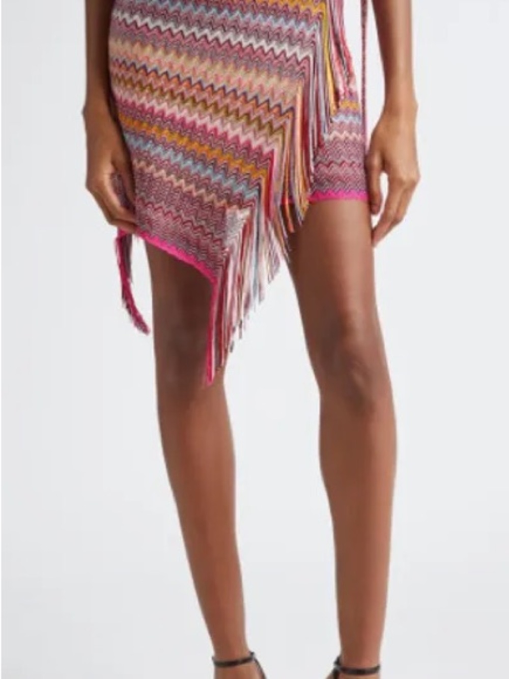 WEEKEND SALE 💫 Missoni Mare Multicolor Chevron Knit Pareo with Fringe Detail - Picture 3 of 11